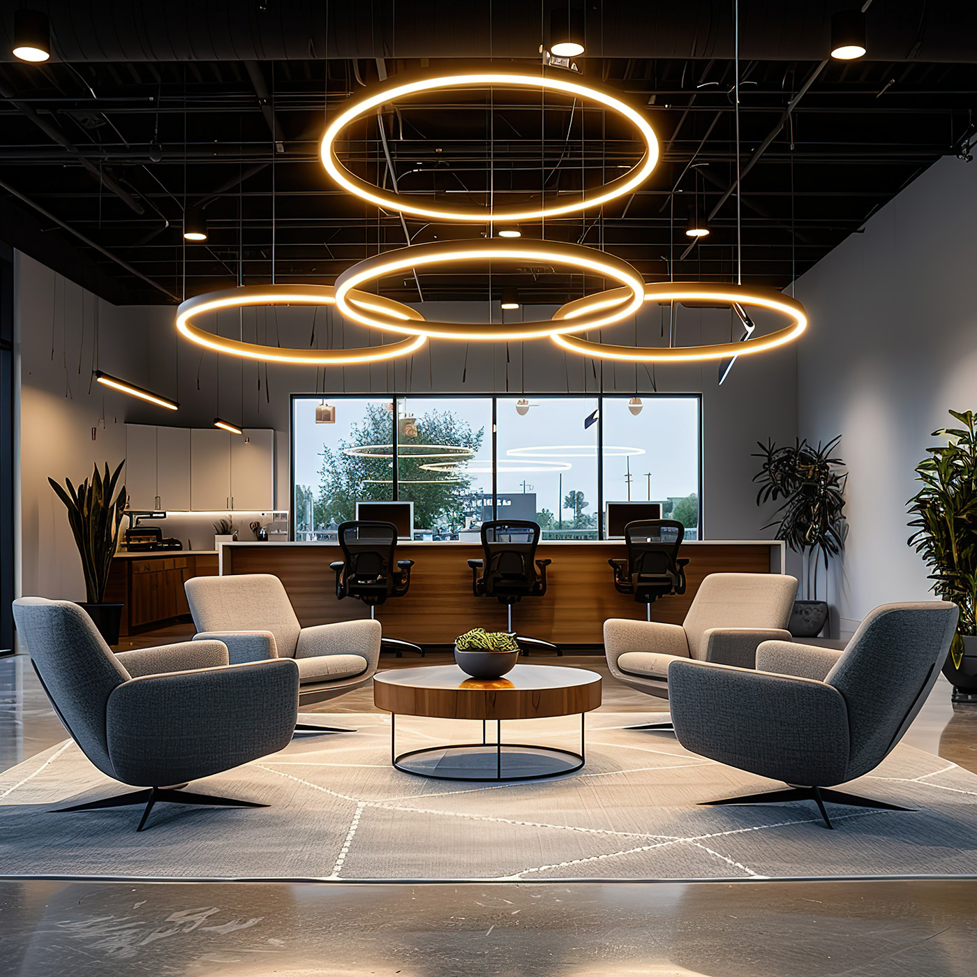 AdobeStock_217903367_Preview Designed contemporary office lighting